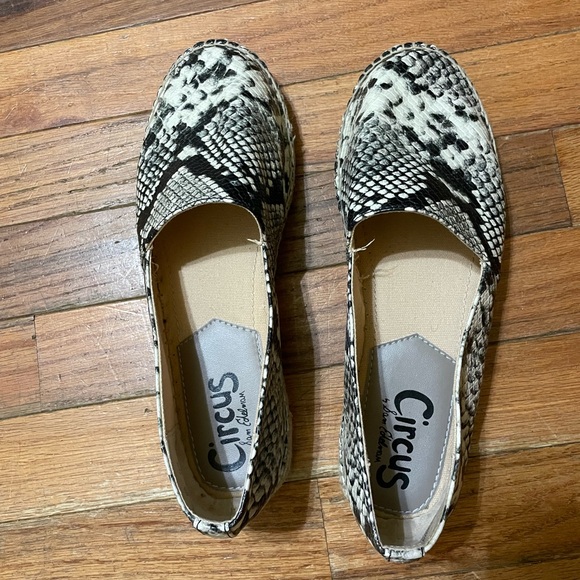Circus by Sam Edelman Shoes - Circus by Sam Edelman Black and White Snake Print Flats women’s 8.5 medium